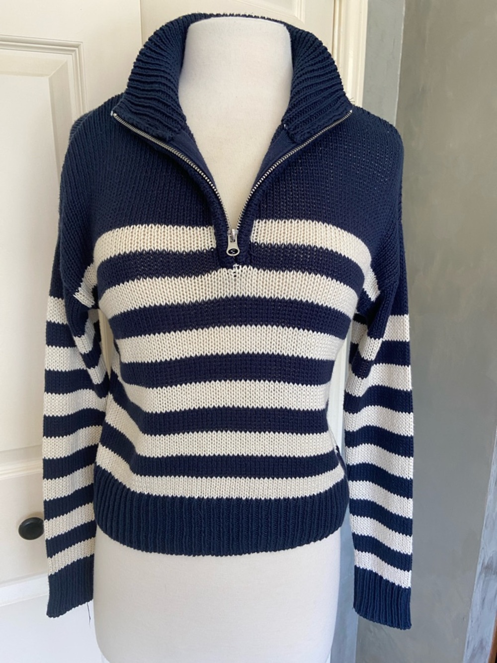 Mi Ami Navy & White Sweater